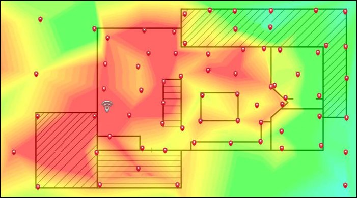 Wi‑Fi site survey heatmap